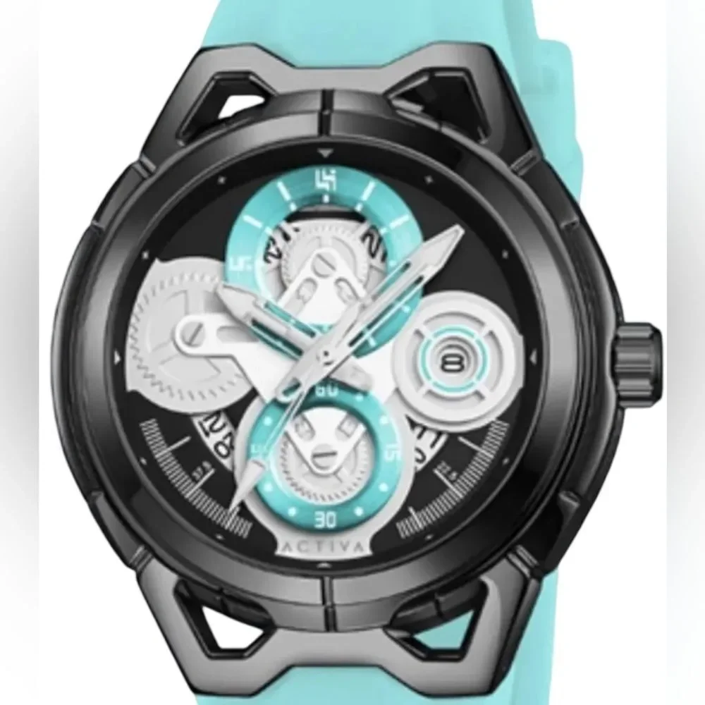 Activa Drift X x Invicta 44mm Quartz Watch Blue Dial Black BNIB Sport Men's